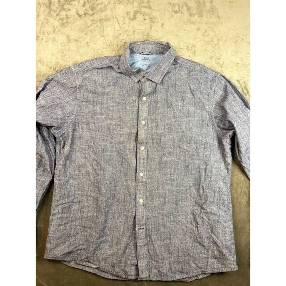 IZOD Saltwater Relaxed Classic Men's Button Down Shirt Size XL Grey Long Sleeve